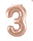 Rose Gold Number 3 Small Foil Balloon, 35cm