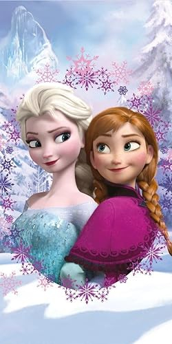 Jerry Fabrics Anna Elsa Frozen - Toalla de ducha (70 x 140 cm)