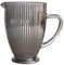 Geriffelte Karaffe, Wasserkrug, Krug mit Prägung (Linie/Grau-Glanz/1 L) Line, Linie, Geriffelt, Ribbed, Glas, Longdrinkgläser, Cocktail Gläser, Trinkglas, Weinglas, Wasserglas, Sektgläser