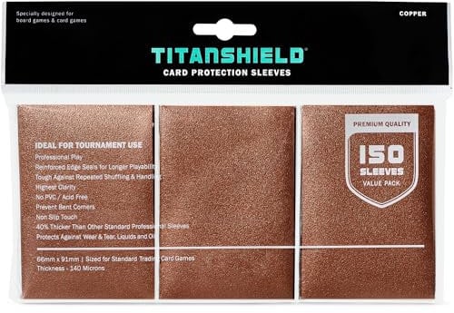 TitanShield (150 Copper Sleeves) Compatible with MTG Magic The Gathering, Lorcana, Board Games and Trading Cards 2.5 x 3.5 66x91mm