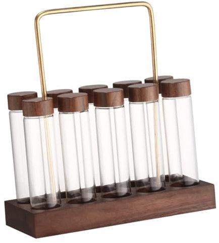 Kisangel Kaffeebohnen Behälter 1 Satz Glas mit Holzständer, Modern