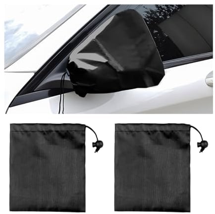 JNNJ 2 Stück Seitenspiegel Schneedecke, Seitenspiegel Schneedecke Spiegel, Frostschutz Rückspiegel Seitenspiegelabdeckung, Außenspiegel Frostabdeckung 33x27CM(Schwarz)