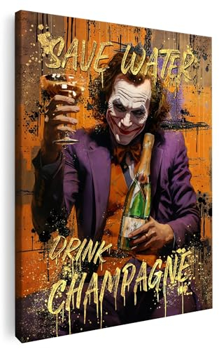 Artmazing | Joker Bild Bunt | S-Art Bilder Modern | Leinwandbild XXL für Wohnzimmer | Wandbild Deko | Buntes Poster für Wand