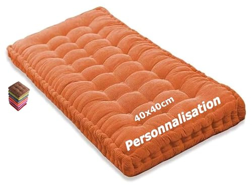 Benutzerdefinierte Bankkissen Bankauflage Stuhlkissen Waschbar Schaukel Sitzkissen Sitzpolster, Gartenbank Kissen 120, 100, 150, für Outdoor/Innen Gartenbank Terrasse Fensterbank(Orange 1d,80x40 cm 32