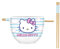 Silver Buffalo Sanrio Hello Kitty Blue and Pink Skies Ceramic Ramen Noodle Rice Bowl with Chopsticks, Microwave Safe, 20 Ounces