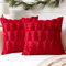 Artscope 2er Set Wolle Kissenbezüge Weicher Plüsch Kurzer Wollsamt Dekokissenbezuge Sofakissen Europäische Kissenhülle für Sofa Schlafzimmer Weihnachtsbaum Rot, 40x40cm