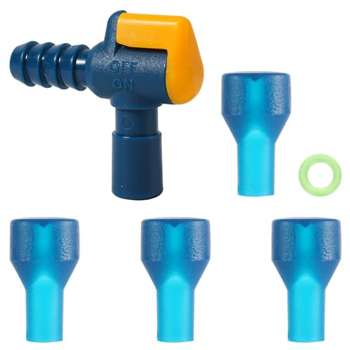 4pcs Valves de Remplacement pour Morsure, avec 1 Connecteur de Tuyau Coudé et 1 Bague d'Étanchéité Remplacement pour Embout Buccal Silicone pour Poche d'Hydratation Compatible avec Camelbak