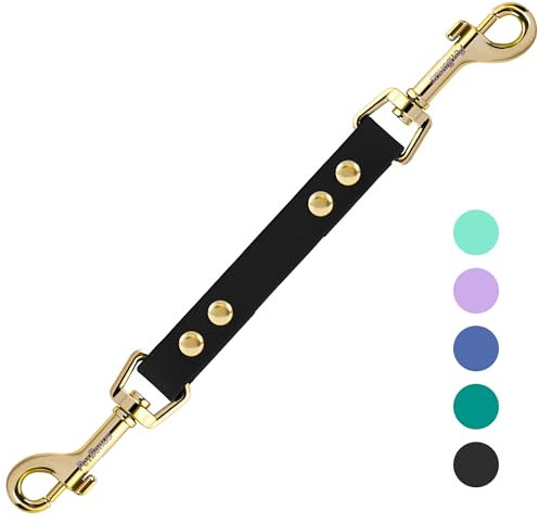 PetBonus Hundehalsband Clips, Wetterfeste Sicherungsband für Hundegeschirr, Robuste doppelendiger Leinenverbinder (Schwarz)