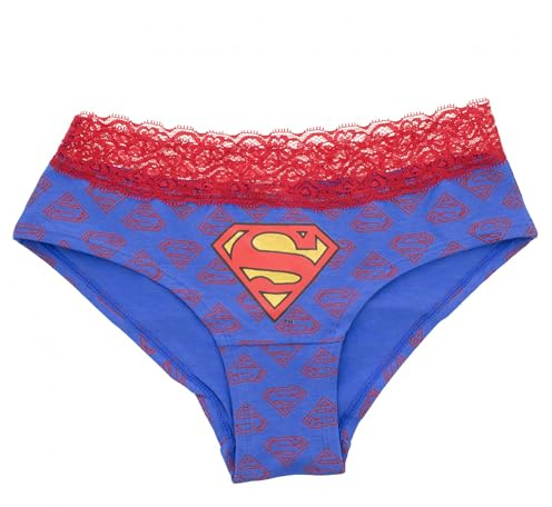 Coco Brands Superman Damen Hipster Unterwäsche mit Spitzenbesatz