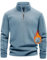 Lonya Felpa Pile Uomo Invernale Micropile Caldo Pullover Inter 1/4 di Zip Maniche Lunghe Maglia Termica Maglione Blu,XL