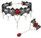 JJDreams Collier gothique avec bracelet pour femme - Élégante chaîne en dentelle noire - Avec pendentif rose, Acier inoxydable