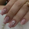 24pc Pink Glittery Swirl Stick-On False Nails | White Heart | Removable Glue-On | Acrylic Full Cover | Nail Art Accessories for Women