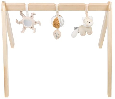 Nattou Holzbogen, Mit Spielzeug und zahlreichen Aktivitäten, Fuchs, 59,5 cm, Flo, Oli & Ernest, Flo Beige