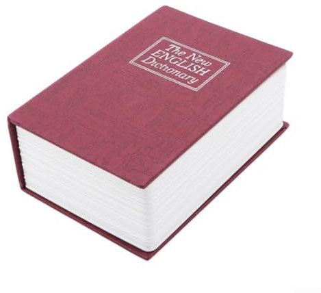 UTTASU Buchtresor mit Schlüsselschloss, Wörterbuch-Spardose mit Schlüsselschloss, tragbarer Schlosskasten-Safe, geheime Umleitungssafe, hohle Buchbox Aufbewahrung für Schlüssel, Bargeld, Schmuck (rot)