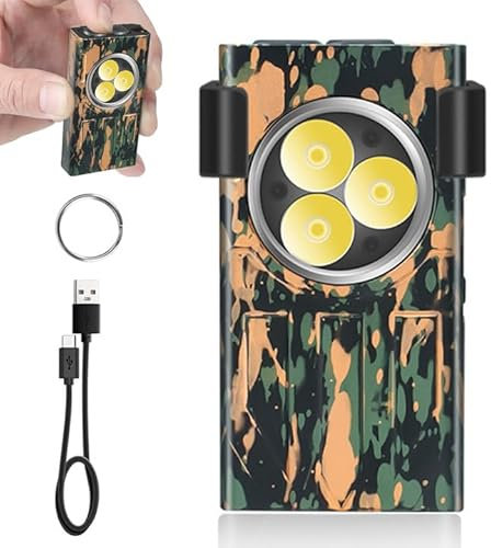 Trywise Lampe De Poche Clip (ÉTanche IP65) | Mini Torche Porte-Clés LED 8 Modes, Idéale pour Randonnée/Camping/Urgence
