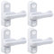 4 Pack Window Jammer Locks Extra Security Sash Jammers Blocker Anti Theft Home Latch for PVC/uPVC Bathroom Balcony Windows and Doors, White