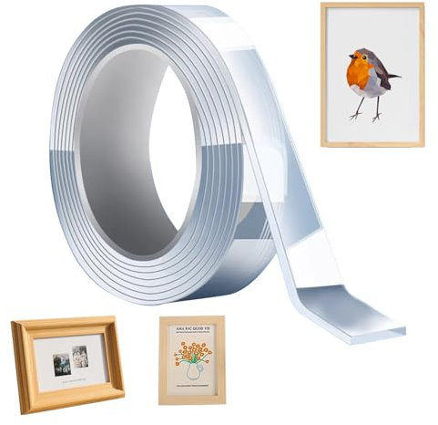 Ruban adhésif double face - Ruban adhésif nano à haute viscosité, étiquette sans trace, ruban super fort | Ruban adhésif étanche à haute adhérence pour sécuriser les images, les tapis, les plinthes de