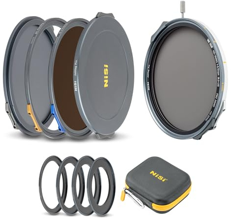 NiSi JetMag Pro 82MAG True Color 1–9 Stops VND Magnetfilter Kit | Inkl. Magnetfilter 1-5 Blenden Variabler ND-Filter, FS ND16, Black Mist 1/8, 67mm, 72mm, 77mm, 82mm Adapterringe