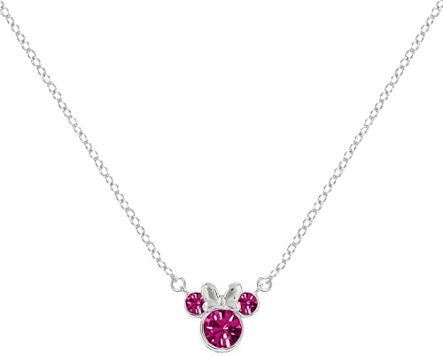 Disney Peers Hardy PH Halskette aus 925er-Sterlingsilber, 40,6 cm (16 Zoll), Minnie Maus October Cz