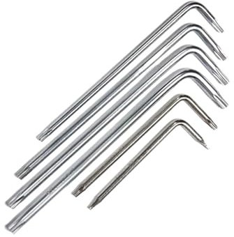 Cacciavite in acciaio T4 T5 T6 T7 T8 T9 T10 T15 T20 T25 for viti di sicurezza a prova di manomissione con testa Torx a sei lobi, 5 pezzi(T25 with hole)