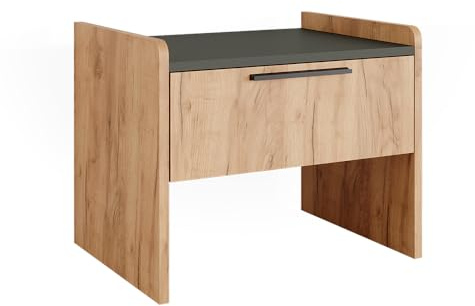 Vicco Esszimmerbank Roman, Goldkraft Eiche/Anthrazit, 53.5 x 41.1 cm mit 1 Schublade