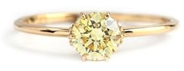 BCughia Damen Ringe Echt Gold, 9 Karat Gelbgold Ring mit Rund Form Citrin TrauRinge Gr 49