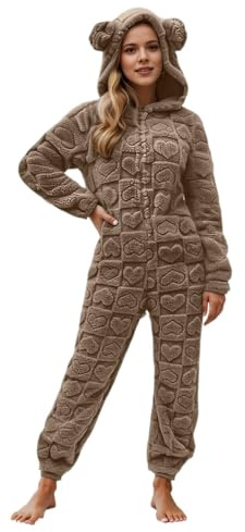 LKRSEEF Pilou Femme Piloupilou Pyjama Chaud Et Doux Combinaison Surpyjama Polaire Ensembles De Grenouillère Adulte Pilou-Pilou Pijamas Coton
