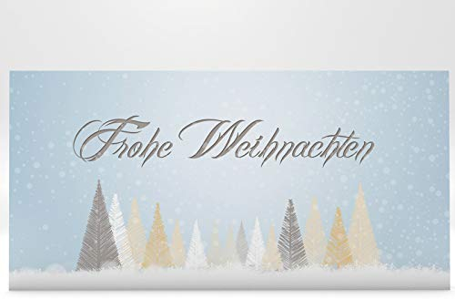 Weihnachtskarten | Winterlicher Märchenwald | 50 weihnachtliche Karten DIN LANG | Grußkarte