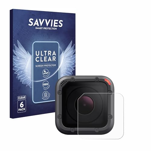 savvies Protector Pantalla para GoPro Hero 5 Session Lente (Carcasa) (6 Unidades) Película Ultra Transparente
