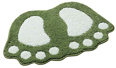 Paramount City Tapis De Bain Antid¨¦Rapant, Tapis De Douche pour Salle De Bain Big Feet Tapis Shaggy Tapis De Sol Absorbant Paillasson(48 * 67CM,Vert)