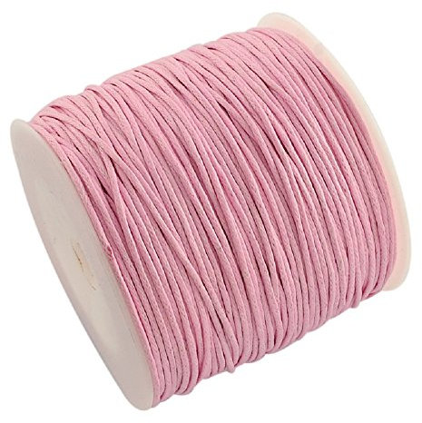 L'attrape-rêve 5 mètres de Cordon Rose en Coton ciré, épaisseur 1 mm, Longueur 5 mètres