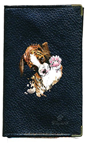 Syl'la Pochette Etui Protection Cuir Porte Carte Grise papiers Voiture permis de Conduire Noir Chien