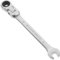 VOSAREA 7mm Dual Heads Ratchet 180 Degree Flexible Pivoting Head Adjustable Combination Dicephalous Wrench Spanner (Silver)