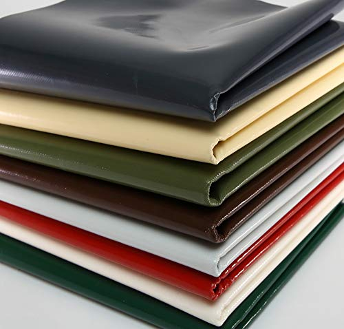 (610g/m²) Bâche de Camion/bâche PVC, Vendue au mètre sans Oeillets, bâche en Tissu, bâche de Protection, bâche Industrielle (3m x 6m, Gris Clair RAL7035)