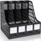 KXF Sturdy HIPS Plastic A4 File Organiser Desktop Organizer Documents Magazine Folder Holder Office Desk Kitchen Storage Box Bookshelf Rack Dividers 4 Compartments File Frame Cabinet For Home School