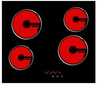 ART29148 60cm Touch Control Ceramic Hob Black Glass 4 Cooking Zones
