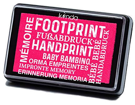 kiinda Baby Fuß- oder Handabdruck - sichere wiederverwendbare Stempelkissen, leicht abwaschbar, Handwerk Stoff Scrapbook (hot pink)