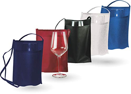 Tasca Portabicchiere in TNT. Bicchiere non incluso. Bianco - Blu Navy - Blu Royal - Nero - Bordeaux (50pz) (Bordeaux)