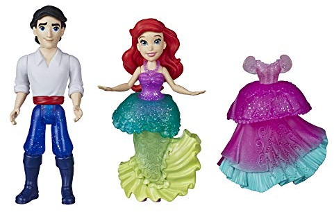 Disney Princess Ariel und Prinz Eric Sammlerstück, kleine Puppe, königliche Clips, modisches Spielzeug mit extra Kleid