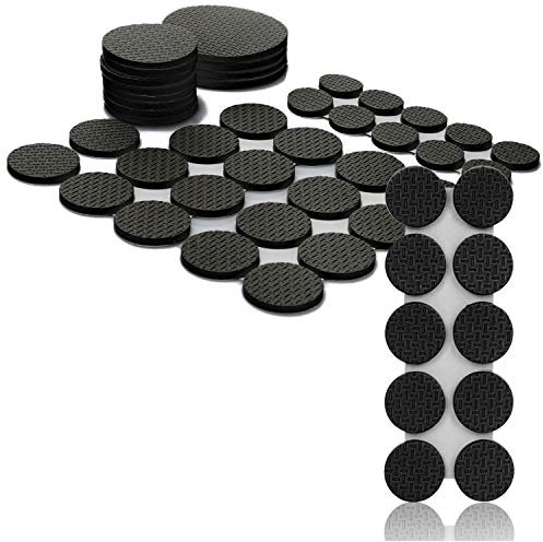 COM-FOUR® 50-teiliges Möbelgleiter Set - Selbstklebende Stuhlgleiter aus Gummischaum - Anti-Rutsch-Filzgleitern in verschiedenen Größen
