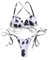 JasmyGirls Sexy Bikini Set Anime Kuh Cosplay Dessous Zwei Stück Badeanzüge mit hoher Taille Spaghettibügel Floral Tanga Badeanzüge (Weiß)