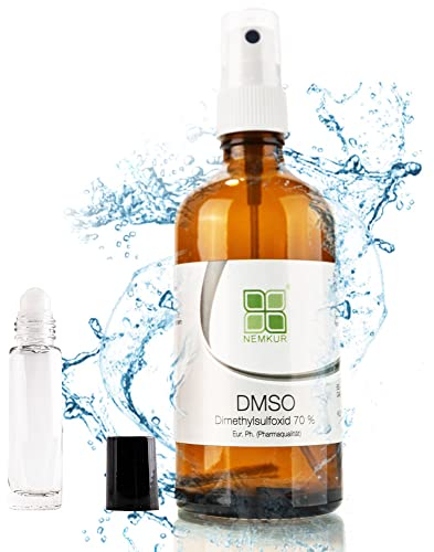 DMSO 70 100 ml - 70% Dimethylsulfoxid - 30% Osmose Wasser - mit praktischem Sprühsaufsatz und Roll On - pharmazeutische Reinheit (Eur. Ph.) - in Deutschland hergestellt