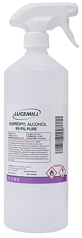 Lucemill 99.9% Isopropyl Alcohol | 1 litre | Super Strength IPA Surface Sanitiser | 99.9% Isopropyl Alcohol | Clear Liquid | Comes with Trigger Spray