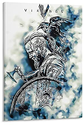GNKIO Movie Poster Vikings Leinwand Kunst Poster und Wand Kunst Bild Druck Moderne Familie Schlafzimmer Dekor Poster 16x24inch(40x60cm)