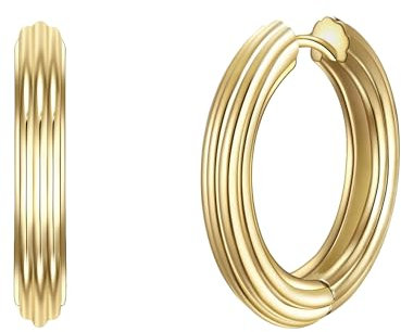 Glanzstücke München Damen Creolen 925/- Sterling Silber gelbvergoldet 18 Karat Silberohrcreolen