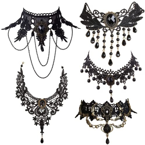 Halloween Sexy Women Goth Gothic Lace Choker Necklace Black Collar Wedding