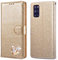 QLTYPRI Hülle für Samsung Galaxy S20 FE Hülle, Glitzer Handyhülle PU Ledertasche TPU Etui Handschlaufe Kartenfach mit Eingelegten Liebe Herz Diamond Flip Schutzhülle für Samsung Galaxy S20 FE - Gold