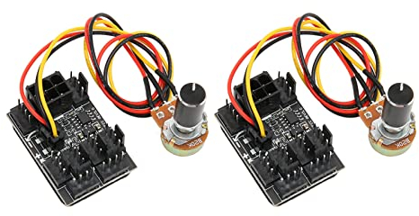 2 Uds. Controlador de Ventilador de PC, Adaptador de Ventilador de 3 Pines Y 4 Pines PWM Hub de Ventilador Controlador de Ventilador de Caja de PC, PWM PC Case Cooling Fan Hub 8 Way Splitt + Er 12V Co