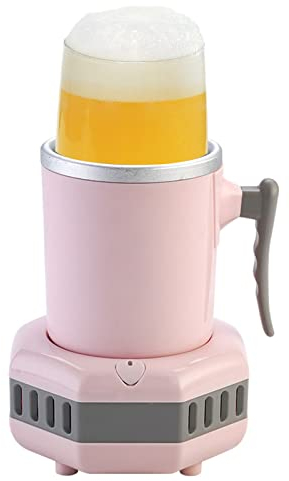 Enfriador Electrónico De Botellas De Bebidas De Vino De Cerveza Helada, Enfriador Instantáneo De Bebidas, Enfriador De Botellas De Coche De Refrigeración Rápida De Escritorio Para Viajes En Casa(Pink)