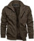 TACVASEN Uomo Giacca Militare Invernale Jacket Casual Interno in Pile Caldo collo in Piedi, Caffè